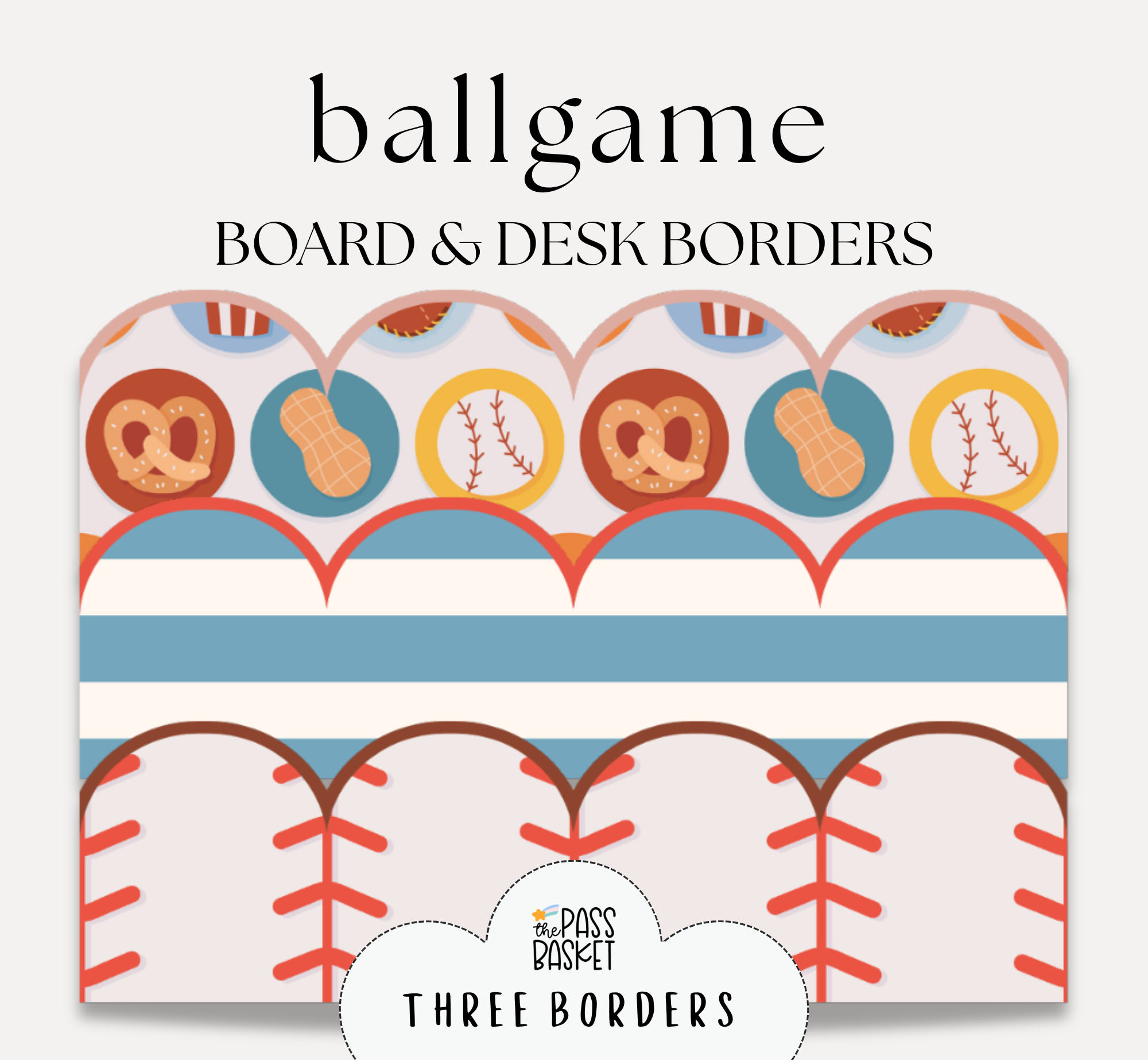 Baseball Classroom Decor Borders | Bulletin Board, Desk Strips & Whiteboard
