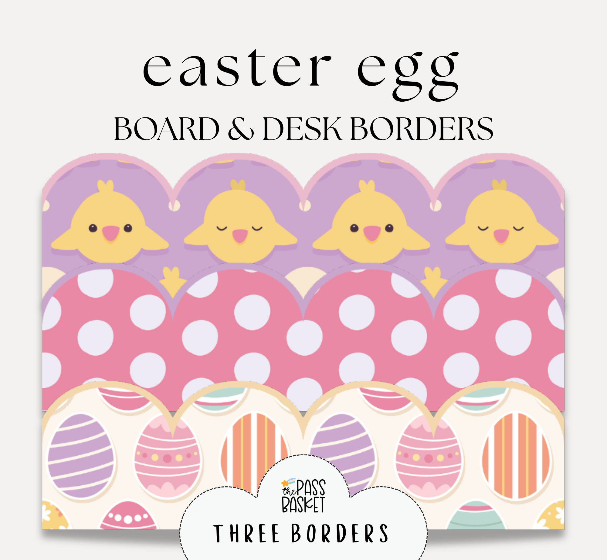 Easter Classroom Decor Borders | Bulletin Board, Desk Strips & Whiteboard
