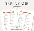 Spring Trivia Game & Answer Key