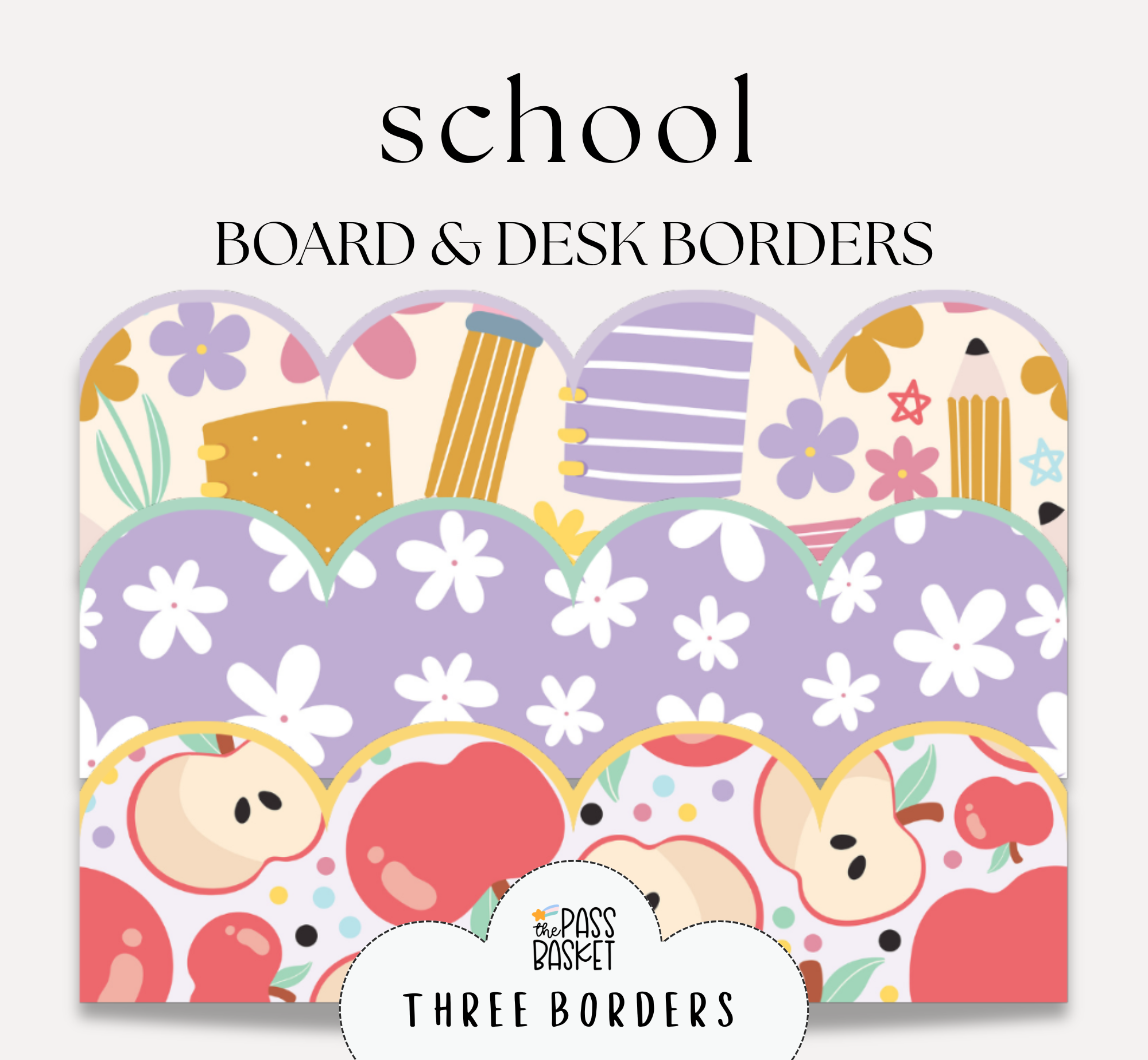 Back To School Classroom Decor Borders | Bulletin Board, Desk Strips & Whiteboard