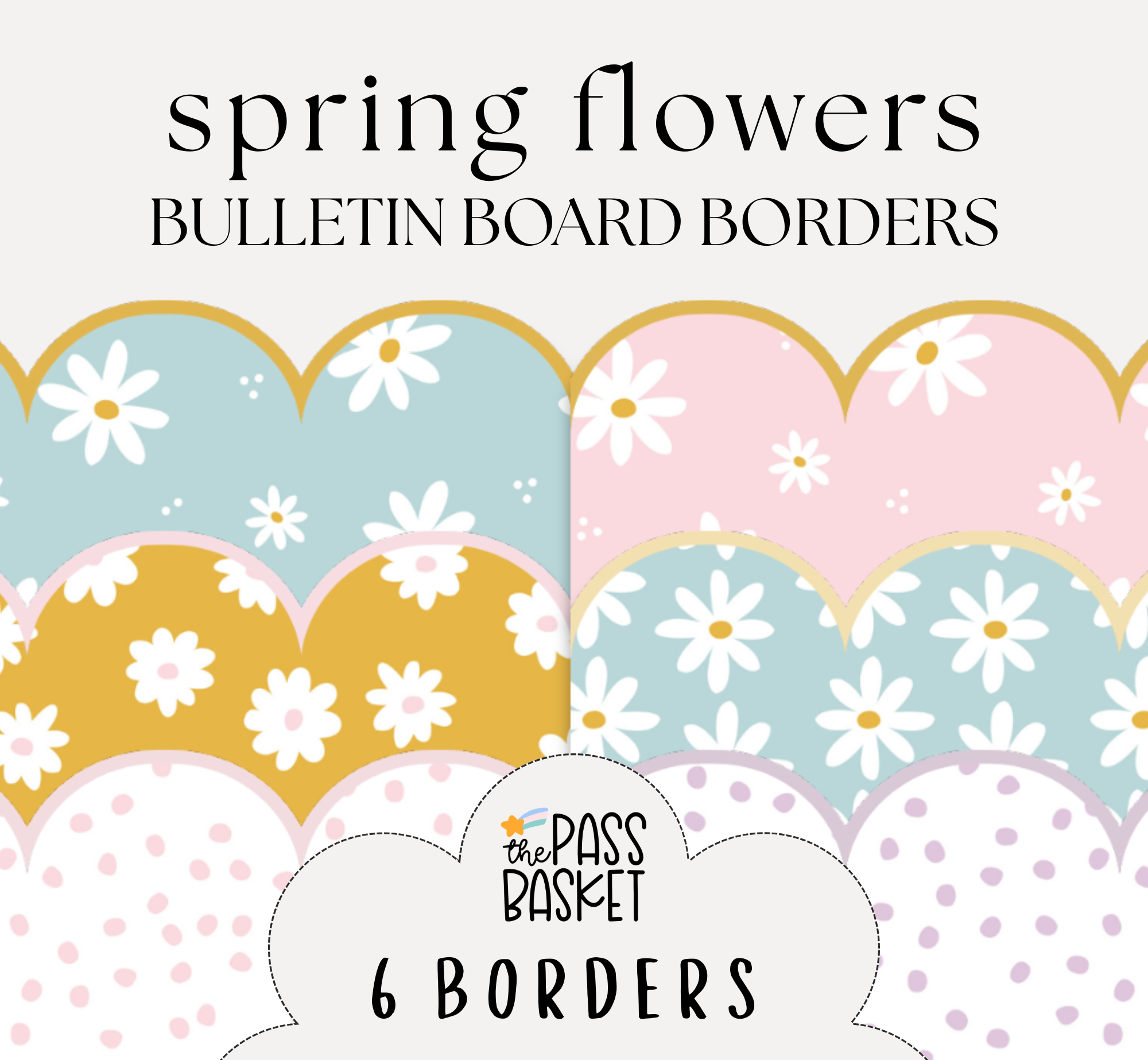 Spring Flowers | Bulletin Board, Desk Strips & Whiteboard
