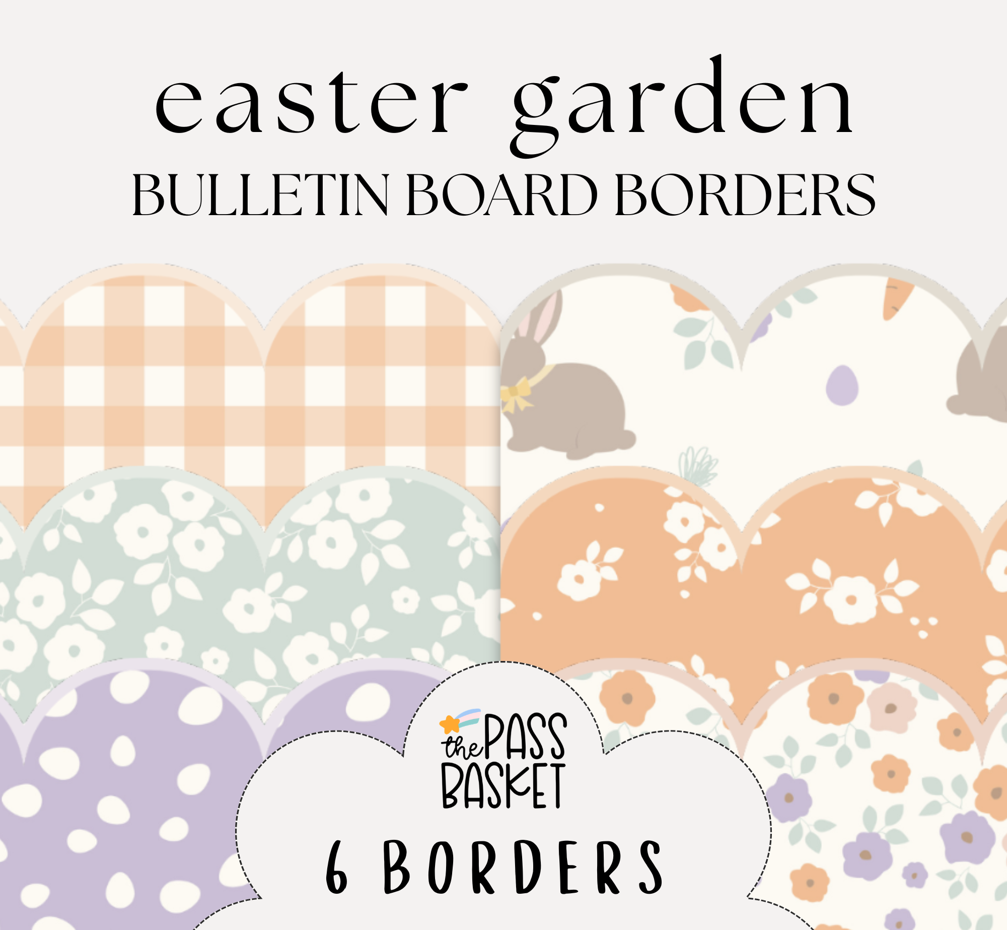 Spring Easter Garden | Bulletin Board, Desk Strips & Whiteboard
