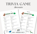 Dinosaur Trivia Game & Answer Key
